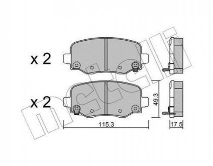 Комплект гальмівних колодок (дискових) METELLI 22-1002-0 (фото 1)