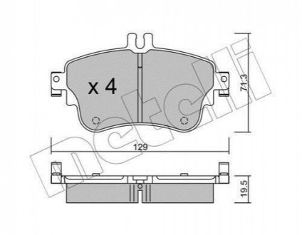 Комплект гальмівних колодок (дискових) METELLI 22-0964-0