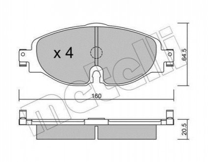 Комплект гальмівних колодок (дискових) METELLI 22-0950-0