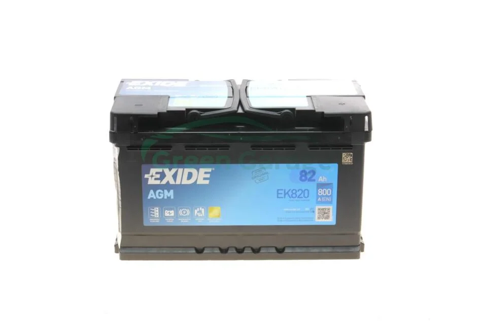 Акумулятор 82Ah-12v Exide AGM (315х175х190),R,EN800 EXIDE EK820 (фото 1)