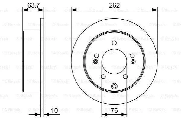 Диск гальмівний HYUNDAI/KIA K3/Soul/Yue Dong/i30/Elantra R 1,6-2,0 08>> BOSCH 0986479W12 (фото 1)