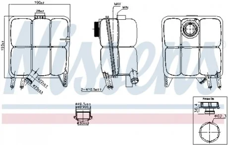 Бачок расширительный с крышкой FORD C-MAX (CB7,CEU) (10-) 2.0 TDCi (Пр-во Nissens) NISSENS 996123