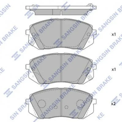 Колодка торм. диск. HYUNDAI SONATA (LF) 16" 14- передн. (пр-во SANGSIN) Hi-Q (SANGSIN) SP1682 (фото 1)