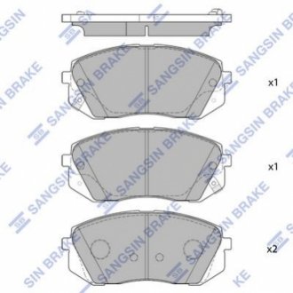 Колодка торм. диск. HYUNDAI SONATA (LF) 16" 14- передн. (SANGSIN) Hi-Q (SANGSIN) SP1682