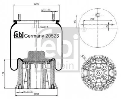 Пневмоподушка FEBI BILSTEIN 20523