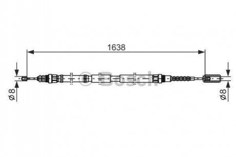 Трос ручного гальма BOSCH 1987477688