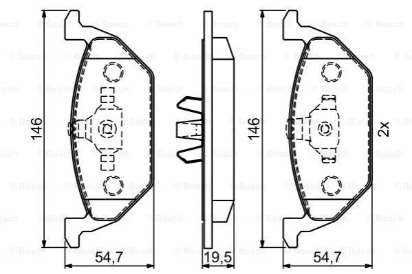 Колодки гальмівні (передні) VW Caddy 03- (Teves) Q+ BOSCH 0 986 495 454 (фото 1)