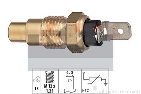Датчик температури охолодж. рідини/масла/топлива (аналог EPS 1.830.121/Facet 7.3121) KW 530 121