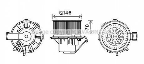 Вентилятор салона MB, VW (пр-во AVA) AVA COOLING MS8648