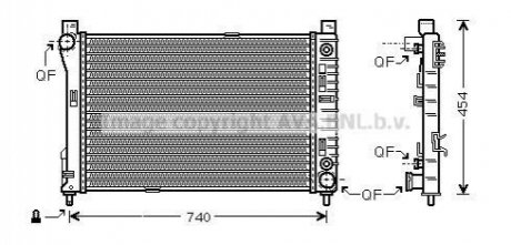 Радиатор охлаждения двигателя W203(C) MT/AT +/-AC 00-02 (Ava) AVA COOLING MSA2286