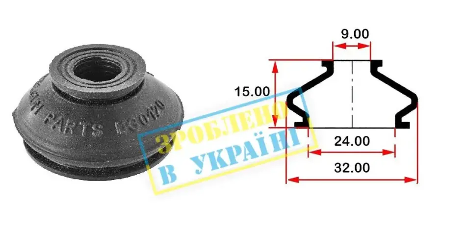 Пильовик с-ми підвіски/керування 9x24 mm BELGUM PARTS BG0120 (фото 1)