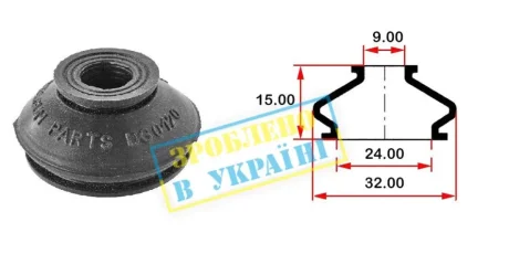 Пильовик с-ми підвіски/керування 9x24 mm BELGUM PARTS BG0120