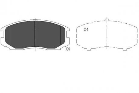 Комплект гальмівних колодок KAVO KBP-5505