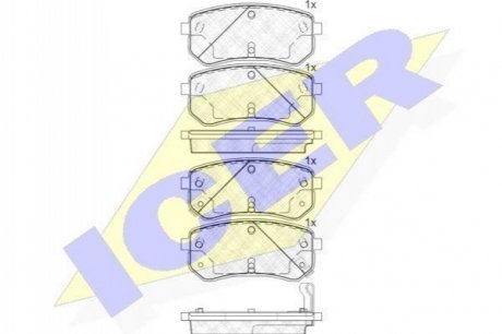 Комплект гальмівних колодок (дискових) ICER 181710