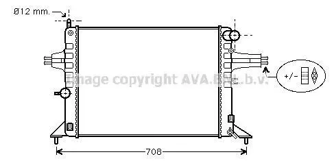 Радиатор охлождения ASTRA G 1.4 MT -AC 98- (пр-во AVA) AVA COOLING OL2272 (фото 1)