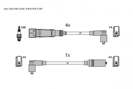 Комплект кабелiв запалювання STARLINE ZK 0322