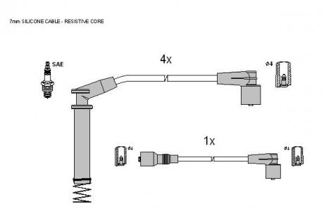 Комплект кабелiв запалювання STARLINE ZK 9532