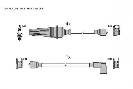 Комплект кабелiв запалювання STARLINE ZK 8974