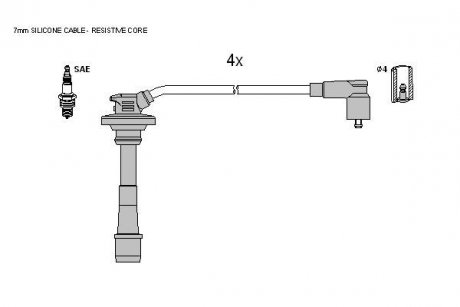Комплект кабелiв запалювання STARLINE ZK 5092