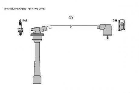 Комплект кабелiв запалювання STARLINE ZK 1092