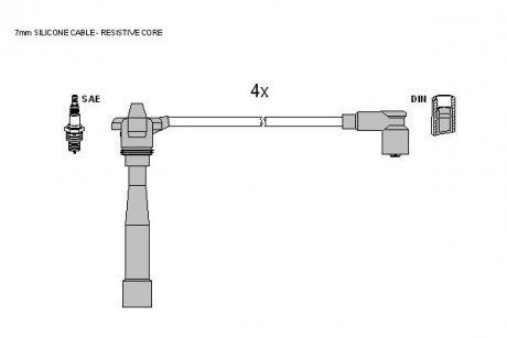 Комплект кабелiв запалювання STARLINE ZK 9882 (фото 1)