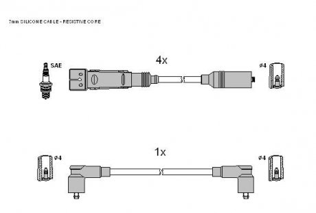 Комплект кабелiв запалювання STARLINE ZK 0262
