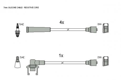 Комплект кабелiв запалювання STARLINE ZK 6384
