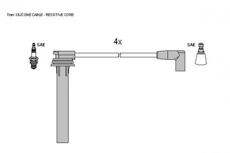 Комплект кабелiв запалювання STARLINE ZK 1072 (фото 1)