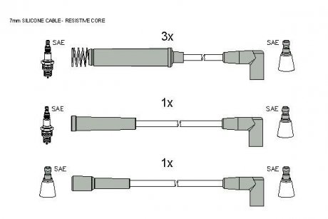 Комплект кабелiв запалювання STARLINE ZK 2782