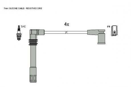 Комплект кабелiв запалювання STARLINE ZK 9932