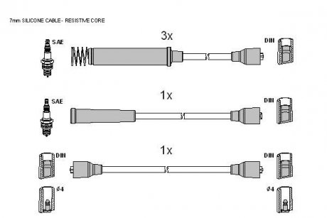 Комплект кабелiв запалювання STARLINE ZK 1572