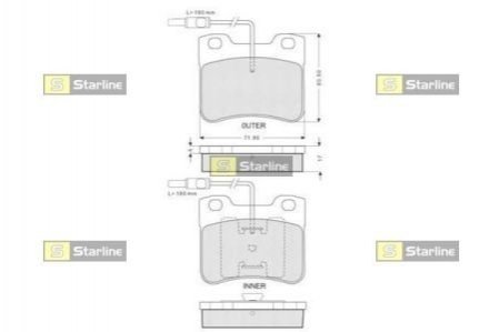 Гальмівні колодки дискові STARLINE BD S056
