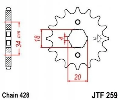 Передня зірка MOTO JT MOTO 10532215