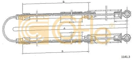 Трос ручника COFLE 1141.3