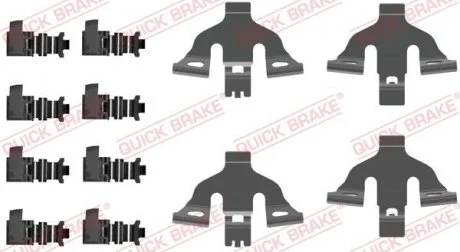 Монтажний набір гальмівних колодок передн AUDI Q7 PORSCHE CAYENNE 2.0-4.8 08.14- QUICK BRAKE 1090092