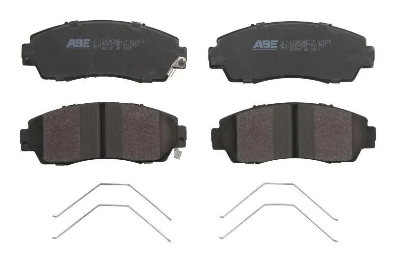 Комплект гальмівних колодок передн, HONDA ACCORD IX, ACCORD VII, CIVIC X, CR-V I, CR-V II, CR-V III, CR-V IV, CR-V V, ELEMENT, ODYSSEY, PILOT SUBARU LEGACY VI 1.5-3.6 04.99- ABE C14059ABEP (фото 1)