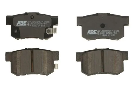 Комплект гальмівних колодок задн, ACURA LEGEND, LEGEND II, TL, TSX FIAT SEDICI HONDA ACCORD IV, ACCORD IX, ACCORD V, ACCORD VI, ACCORD VII, ACCORD VIII, CITY IV, CIVIC III 1.1-3.7 01.86- ABE C24005ABEP