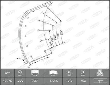 Гальмівні накладки задн (300x122. базовий) MERCEDES T2/LN1 04.86-12.94 BERAL KBL1735101561