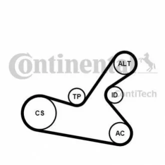 Комплект (ремінь+ролики) CONTITECH 6PK1125K1