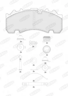 Комплект гальмівних накладок, дискове гальмо BERAL BCV29265TK