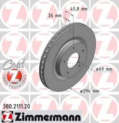 Автозапчасть ZIMMERMANN 380211120 (фото 1)