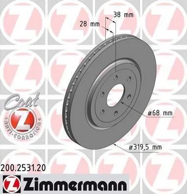 Автозапчасть ZIMMERMANN 200253120 (фото 1)