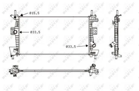 Радіатор охолодження двигуна NRF 58487