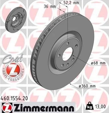 Автозапчасть ZIMMERMANN 460155420 (фото 1)