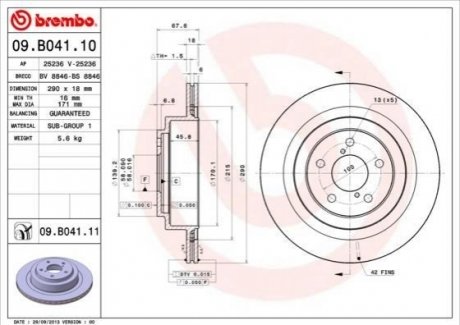 Гальмівний диск BREMBO 09B04111