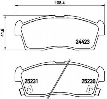 Гальмівні колодки дискові BREMBO P61108