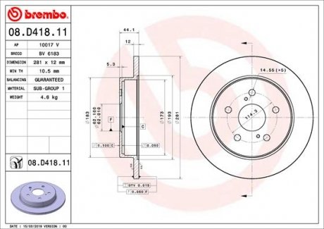 Гальмівний диск BREMBO 08D41811