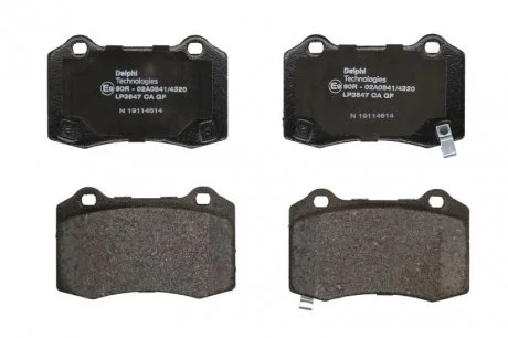 Комплект гальмівних колодок задн, CHEVROLET CAMARO CHRYSLER 300C DODGE CHALLENGER, CHARGER JEEP GRAND CHEROKEE, GRAND CHEROKEE III, GRAND CHEROKEE IV TESLA MODEL X 3.0D-Electric 03.06- DELPHI LP3547