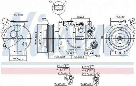 Компрессор кондиционера Hyundai Ix35/tucson 09-/Kia Sportage 10- (Nissens) NISSENS 890651