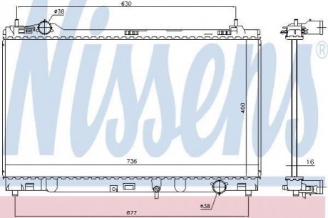 Радіатор двигуна (акпп) NISSENS 646948